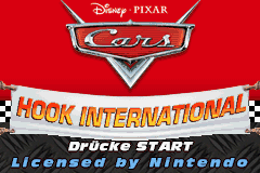 Cars title screen for GameBoy Advance